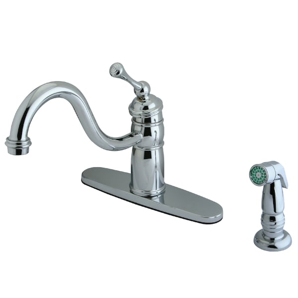 Mono Deck Mount Kitchen Faucet W/ Sprayer, Chrome